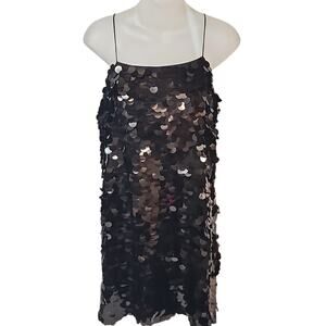 NWT Banana Republic Sequin Slip Dress Black Small NWT Spaghetti Strap Party